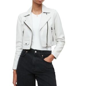 All Saints Elora Shrunken Leather Biker Jacket
